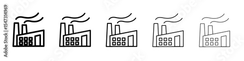 Factory icon flat illustration set logo