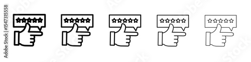 Feedback icon flat illustration set logo