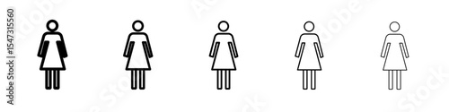 Female icon flat illustration set logo