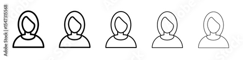 Female Avatar icon flat illustration set logo