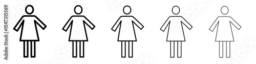 Female icon flat illustration set logo