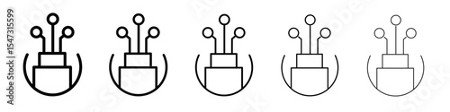 Fiber optic cable icon flat illustration set logo