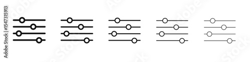 Filter Control icon flat illustration set logo