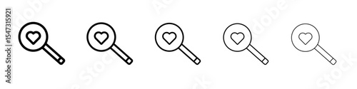 Find Love icon flat illustration set logo