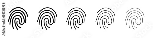Fingerprint Icon flat illustration set logo