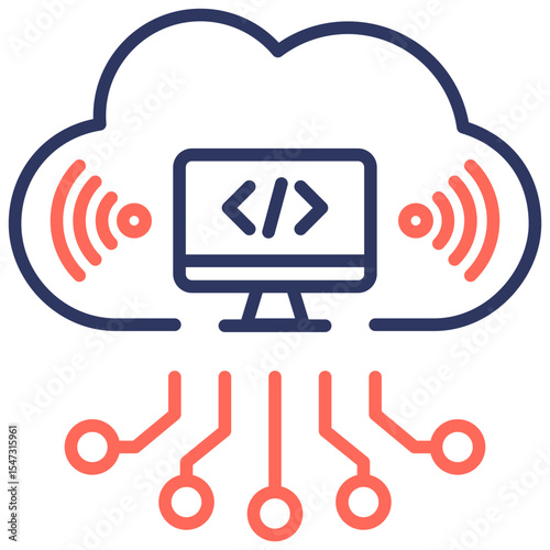 Hybrid Cloud Icon