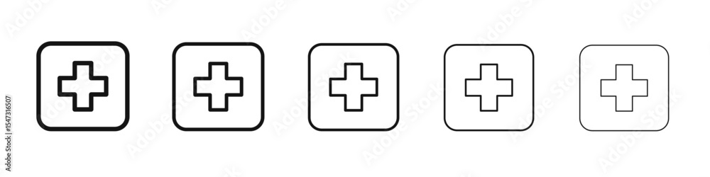 Obraz premium First aid icon flat illustration set logo