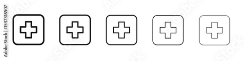 First aid icon flat illustration set logo
