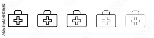 First Aid Icon flat illustration set logo