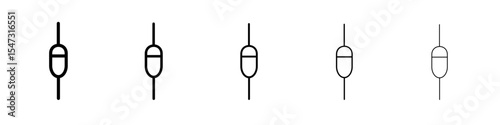 Fishing float icon flat illustration set logo