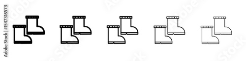 Fishing boots icon flat illustration set logo