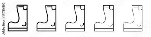 Fishing boots icon flat illustration set logo