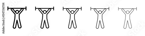 Fitness exercise icon flat illustration set logo