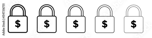 Fixed price icon flat illustration set logo