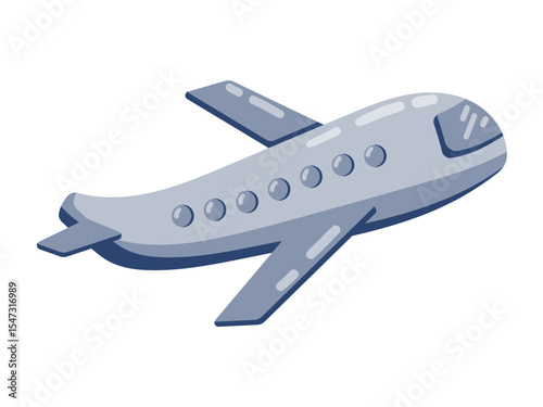 Cartoon Airplane Illustration Flat Design