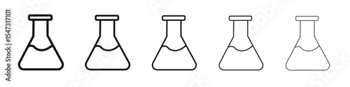 Flask icon flat illustration set logo