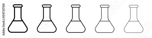 Flask icon flat illustration set logo