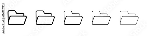 Folder icon flat illustration set logo