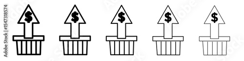 Food inflation icon flat illustration set logo