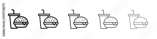 Food icon flat illustration set logo