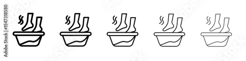 Foot Soak icon flat illustration set logo