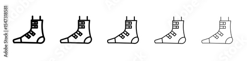Foot splint icon flat illustration set logo