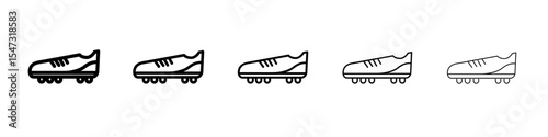 football soccer shoes icon flat illustration set logo