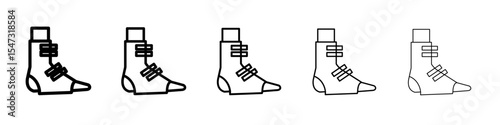 Foot splint icon flat illustration set logo