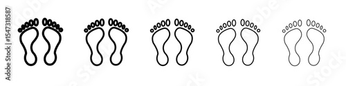 footprint human icon flat illustration set logo