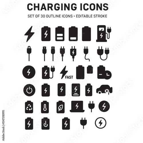 Charging icon set