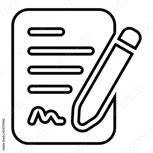 contract line icon design. contract thin black outline symbol vector illustration. editable stroke icon on transparent background.