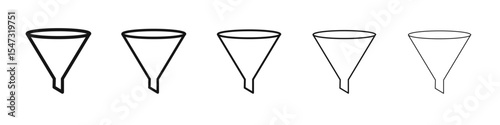 Funnel icon flat illustration set logo