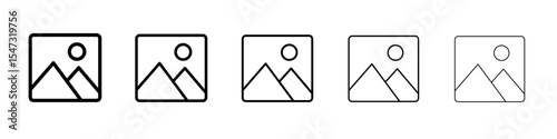Gallery icon flat illustration set logo