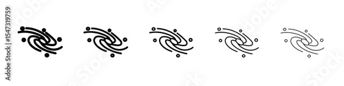 Galaxy icon flat illustration set logo