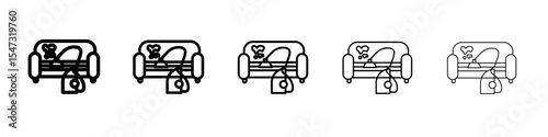 Furniture dry cleaning icon flat illustration set logo