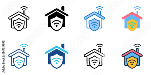 Smart Home icon set multiple style collection 
