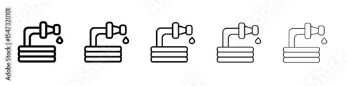 garden hose icon flat illustration set logo