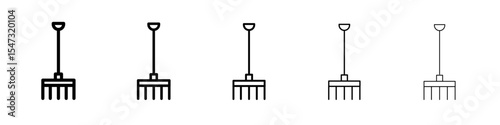 Garden fork icon flat illustration set logo