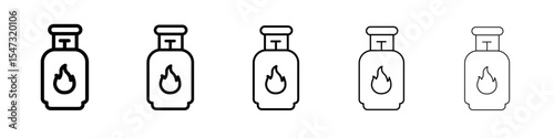 Gas cylinder icon flat illustration set logo
