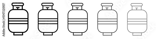 Gas cylinder icon flat illustration set logo
