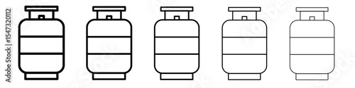 Gas cylinder icon flat illustration set logo