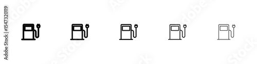 Gas station Icon flat illustration set logo