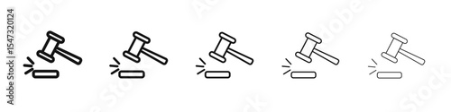 Gavel icon flat illustration set logo