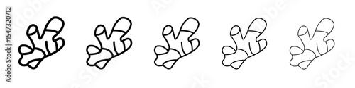 Ginger icon flat illustration set logo