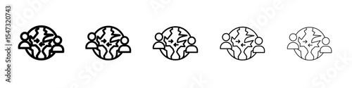 Globalization icon flat illustration set logo