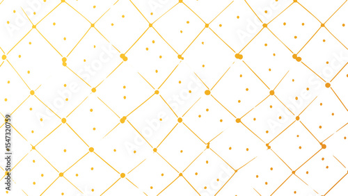 Abstract Gold and White Geometric Pattern with Intersecting Lines and Scattered Dots Seamless Texture Design for Backgrounds and Fabrics
