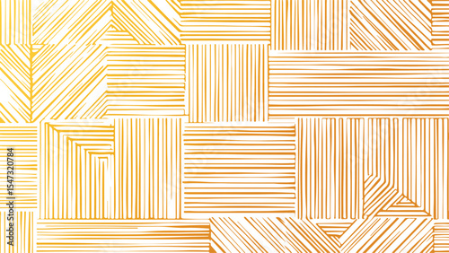 Abstract Gold and White Geometric Pattern Seamless Texture Background with Interlocking Lines and Stripes in a Modern Style