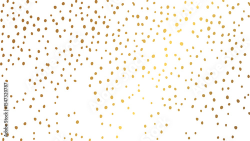 Abstract Gold Dot Pattern Scattered on White Background Irregularly Sized Circles Golden Speckles Festive Design Element for Celebration