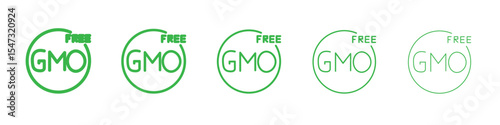gmo free icon flat illustration set logo