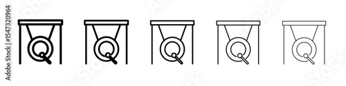 gong icon flat illustration set logo